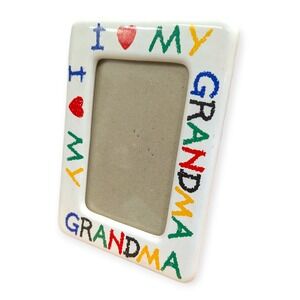 Unbranded I Love My Grandma Ceramic Picture Frame White Multicolor 5x7 Tabletop